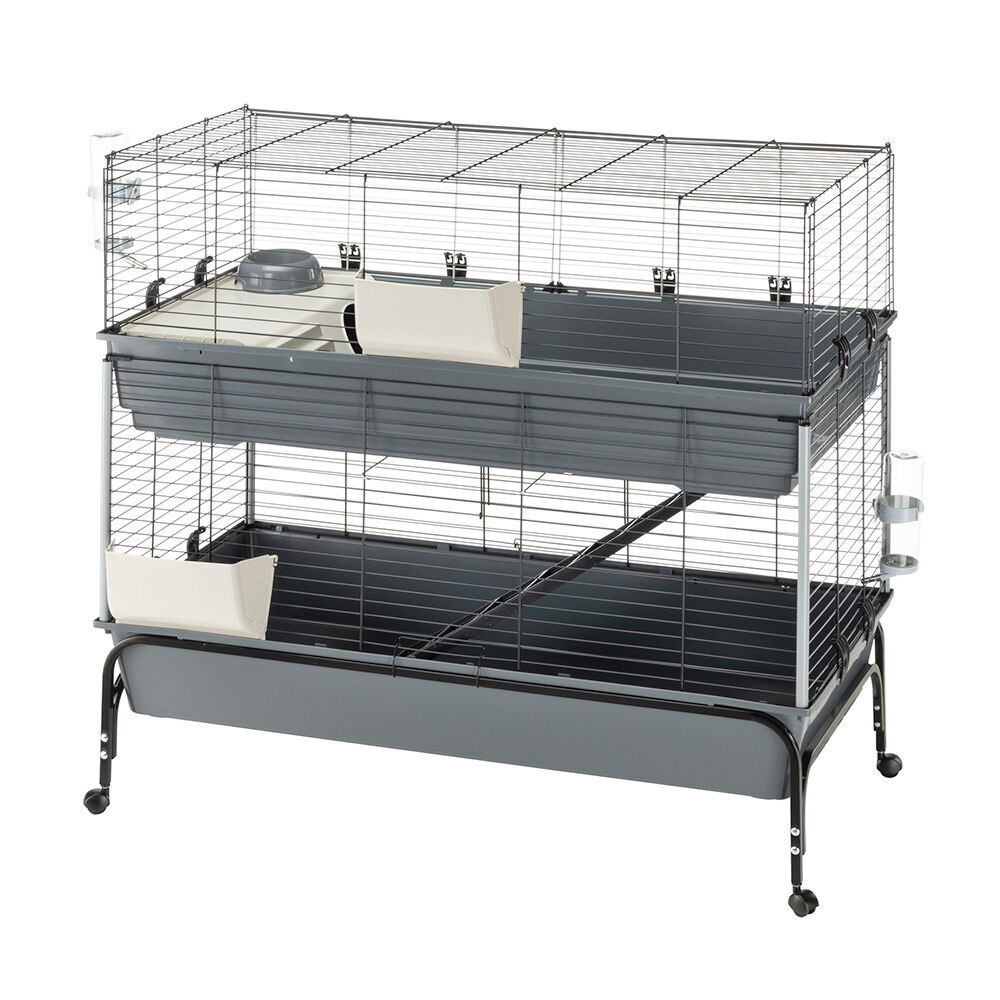 Ferplast Rabbit 120 Dubbel - Konijnenkooi - Grijs - 117x58 cm