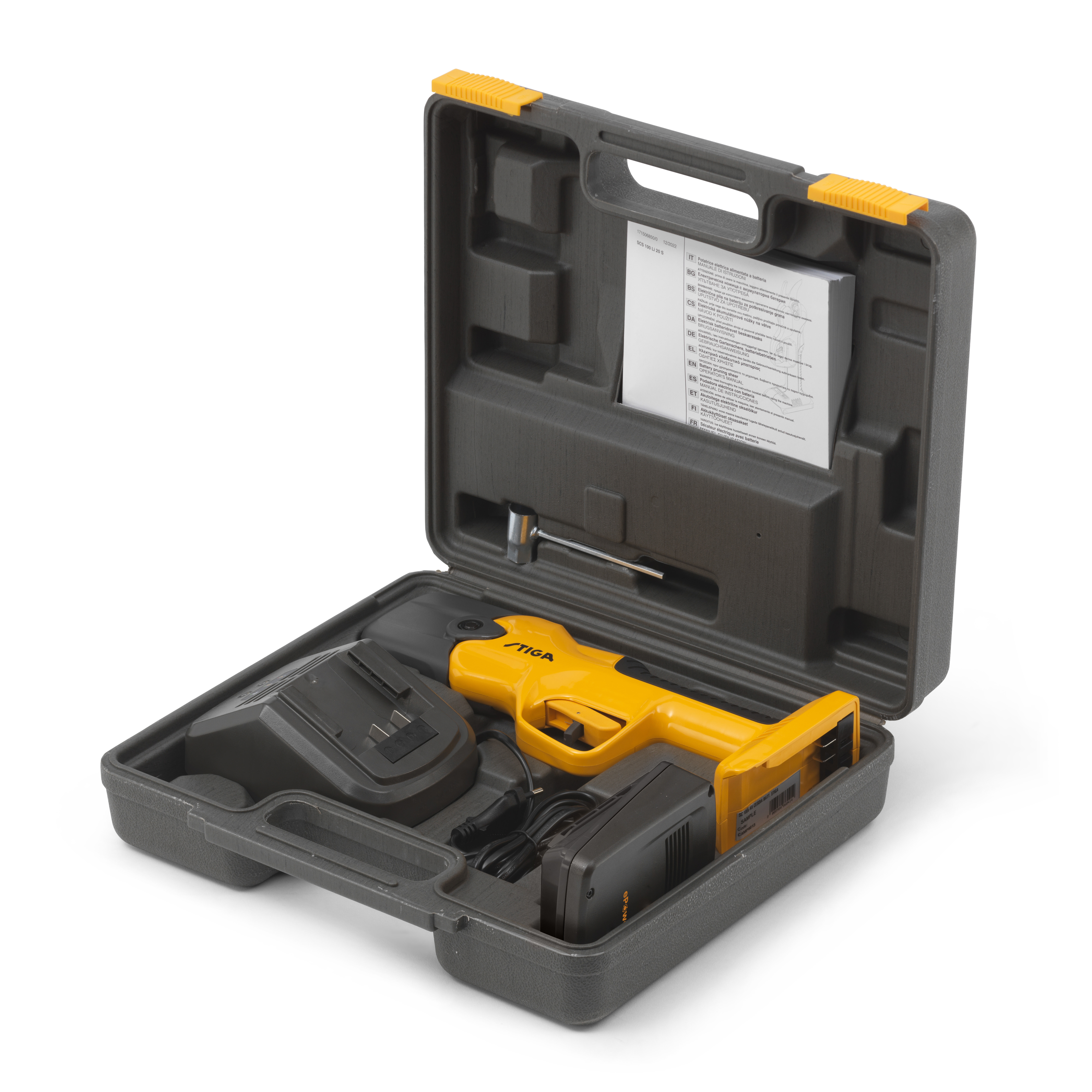 Stiga SC 100e Kit - Accu snoeischaar - Geel, Zwart