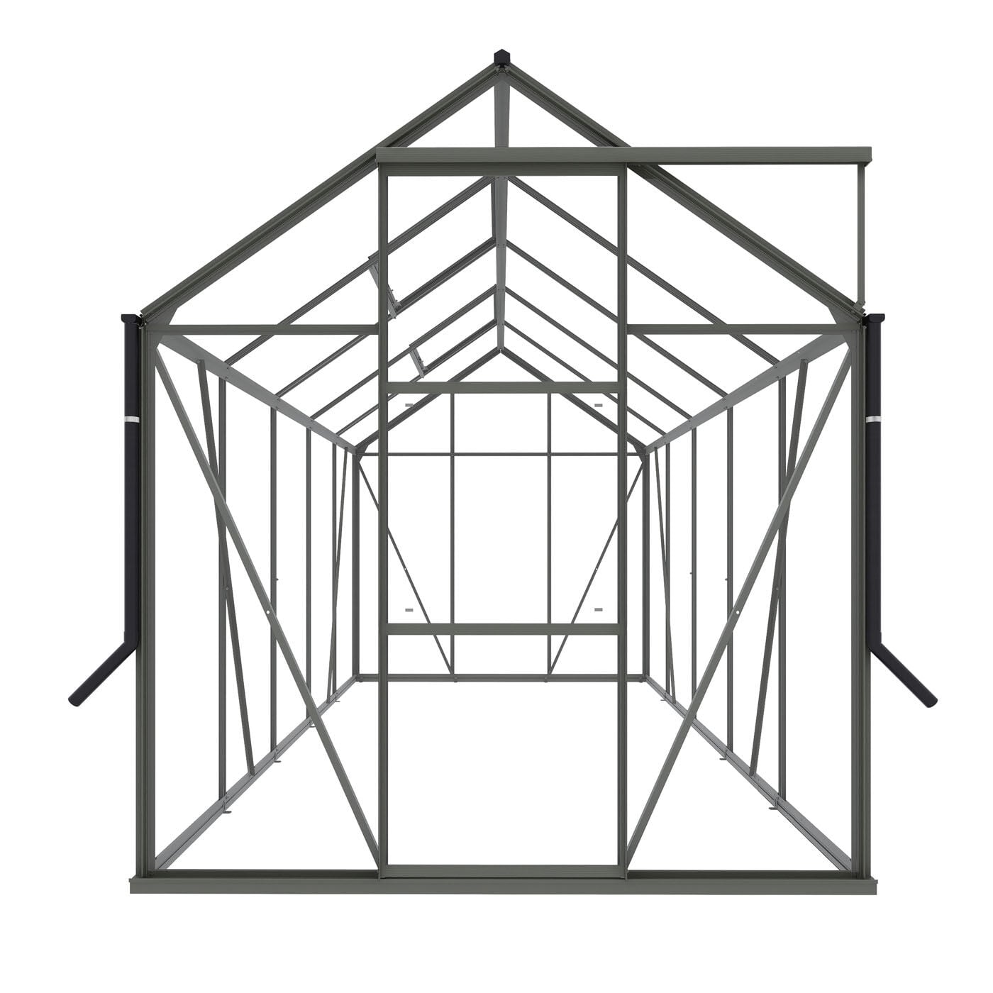 Royal Well Kate III Full Options - Tuinkas - Groengrijs - 217x192x314 cm - Veiligheidsglas