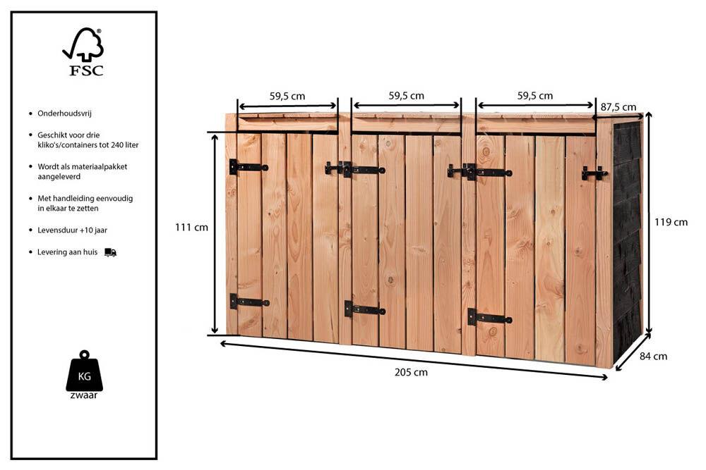 Volente Fleur - Containerombouw - 119x87.5x205 cm