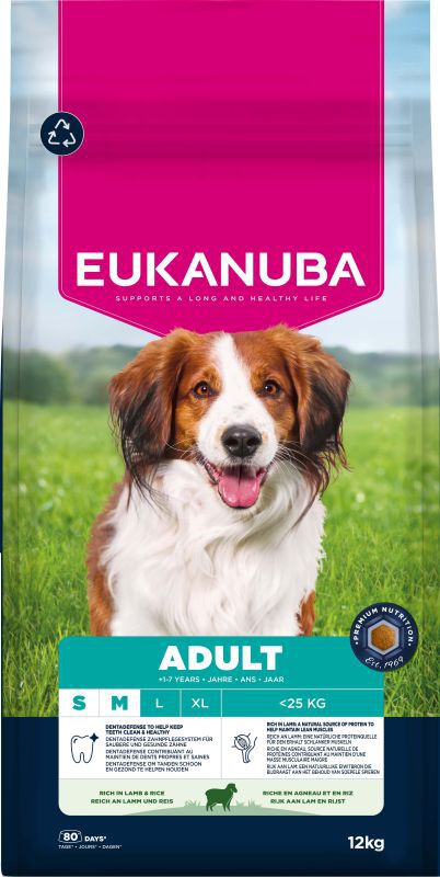 Eukanuba Adult Small/Medium - Hondenvoer - 12 Kilogram - lam Eukanuba Adult Small/Medium - Hondenvoer - 12 Kilogram - lam