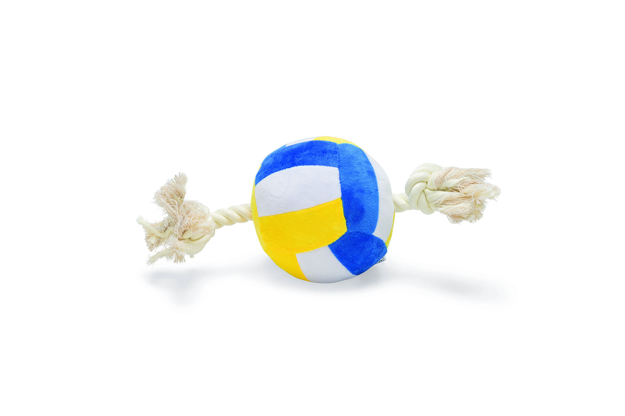 Beeztees -Volleybal Pluche - Knuffel - Flostouw - Hondenspeelgoed