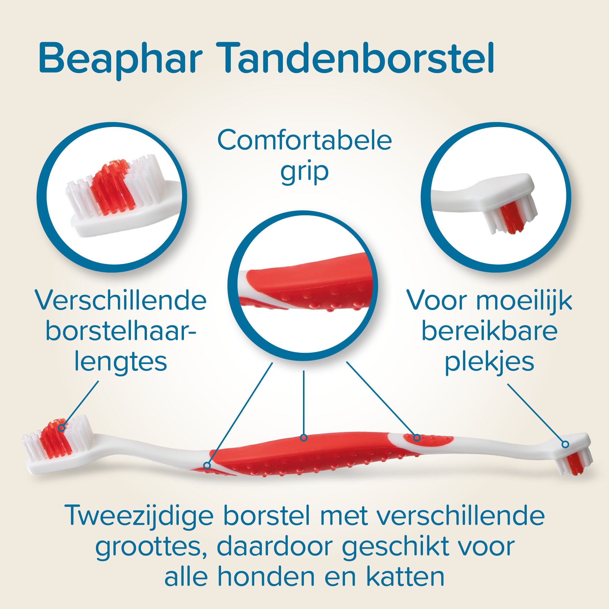 Beaphar  - Tandenborstel - Hond en Kat - Wit