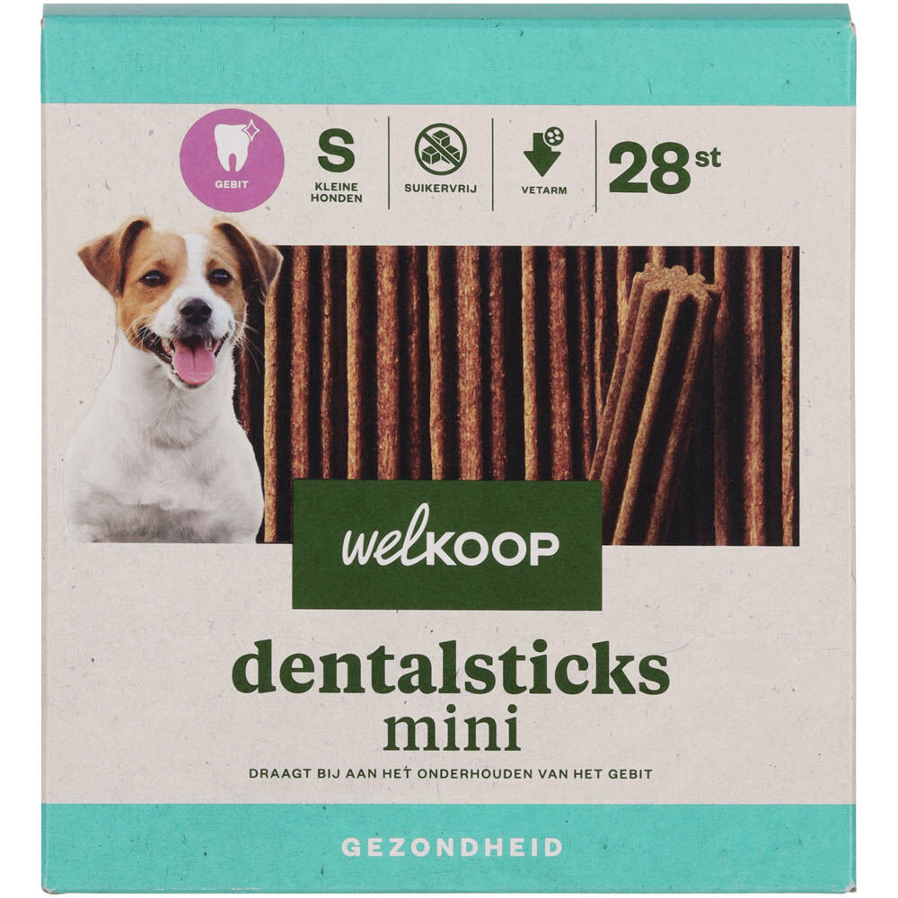 Welkoop - Dentalsticks Mini - 28 Stuks - kip - S Welkoop - Dentalsticks Mini - 28 Stuks - kip - S