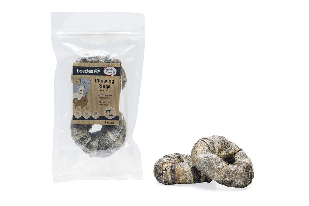 Beeztees Kauwring- Hondensnack - 2 Stuks - Vis - S Beeztees Kauwring- Hondensnack - 2 Stuks - Vis - S