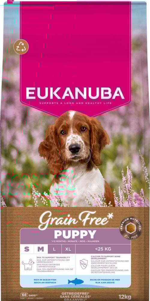 Eukanuba Puppy S/M Graanvrij - Hondenvoer - 12 Kilogram - Vis Eukanuba Puppy S/M Graanvrij - Hondenvoer - 12 Kilogram - Vis