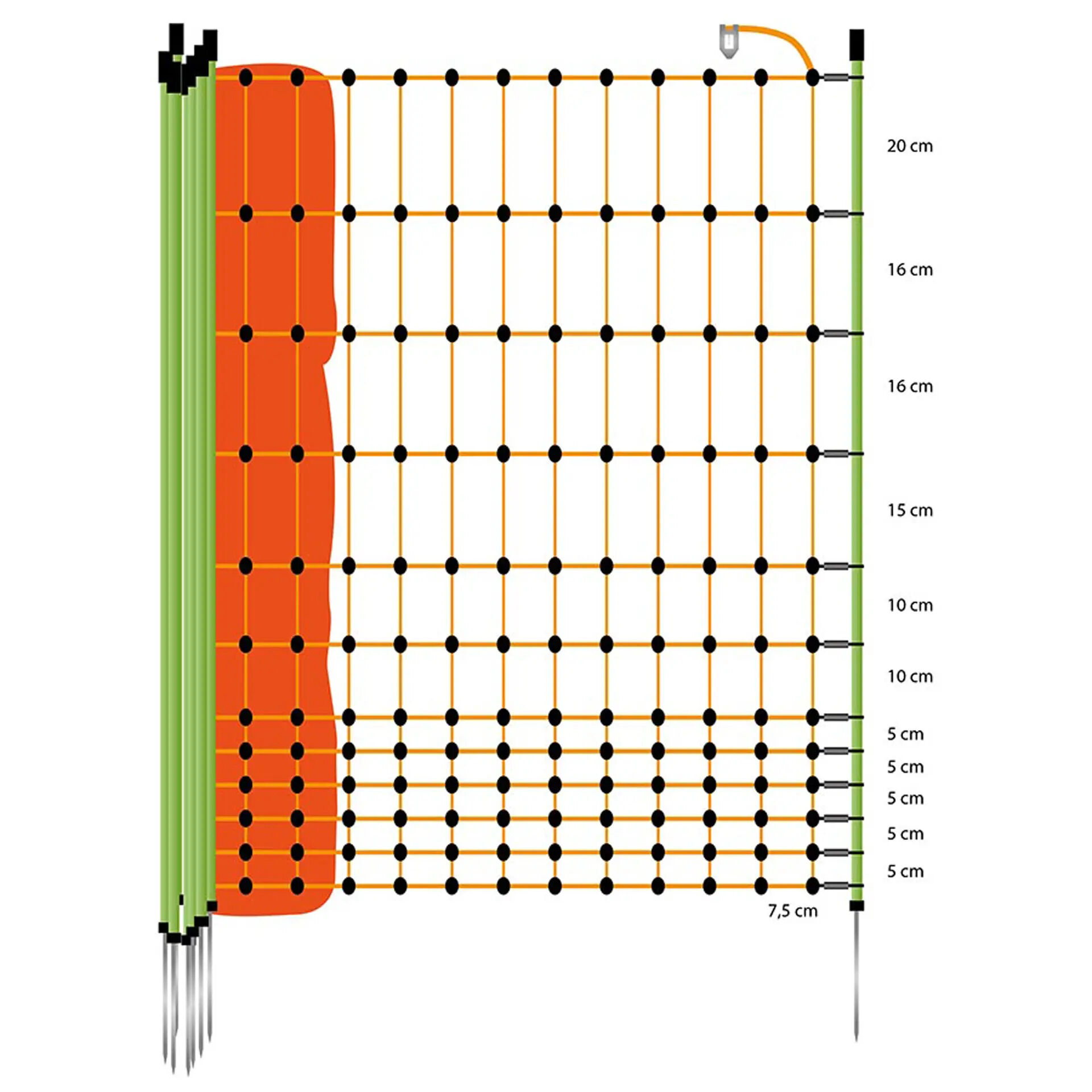 Gallagher Kippennet Enkele Pen - Afrasteringsnetten - 112 cm - Oranje - 133.5 cm