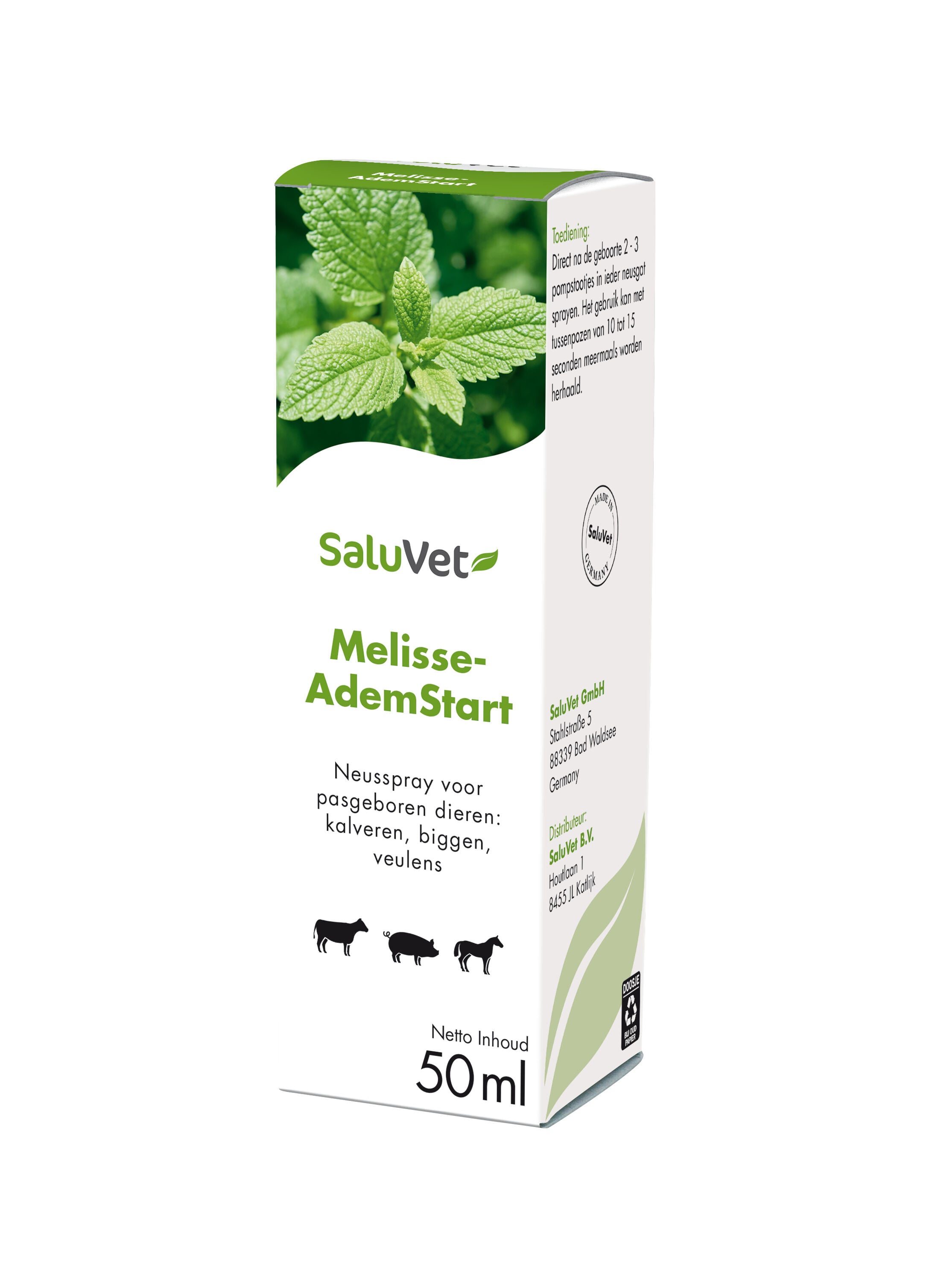 Saluvet Melissengeist Ademspray - Energie stimulans - 50 Milliliter