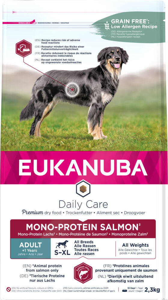 Eukanuba Daily Care Mono Protein - Hondenvoer - 2.3 Kilogram - zalm Eukanuba Daily Care Mono Protein - Hondenvoer - 2.3 Kilogram - zalm