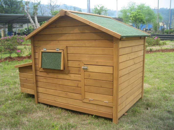 Kippenhok Bungalow - Bruin - Links