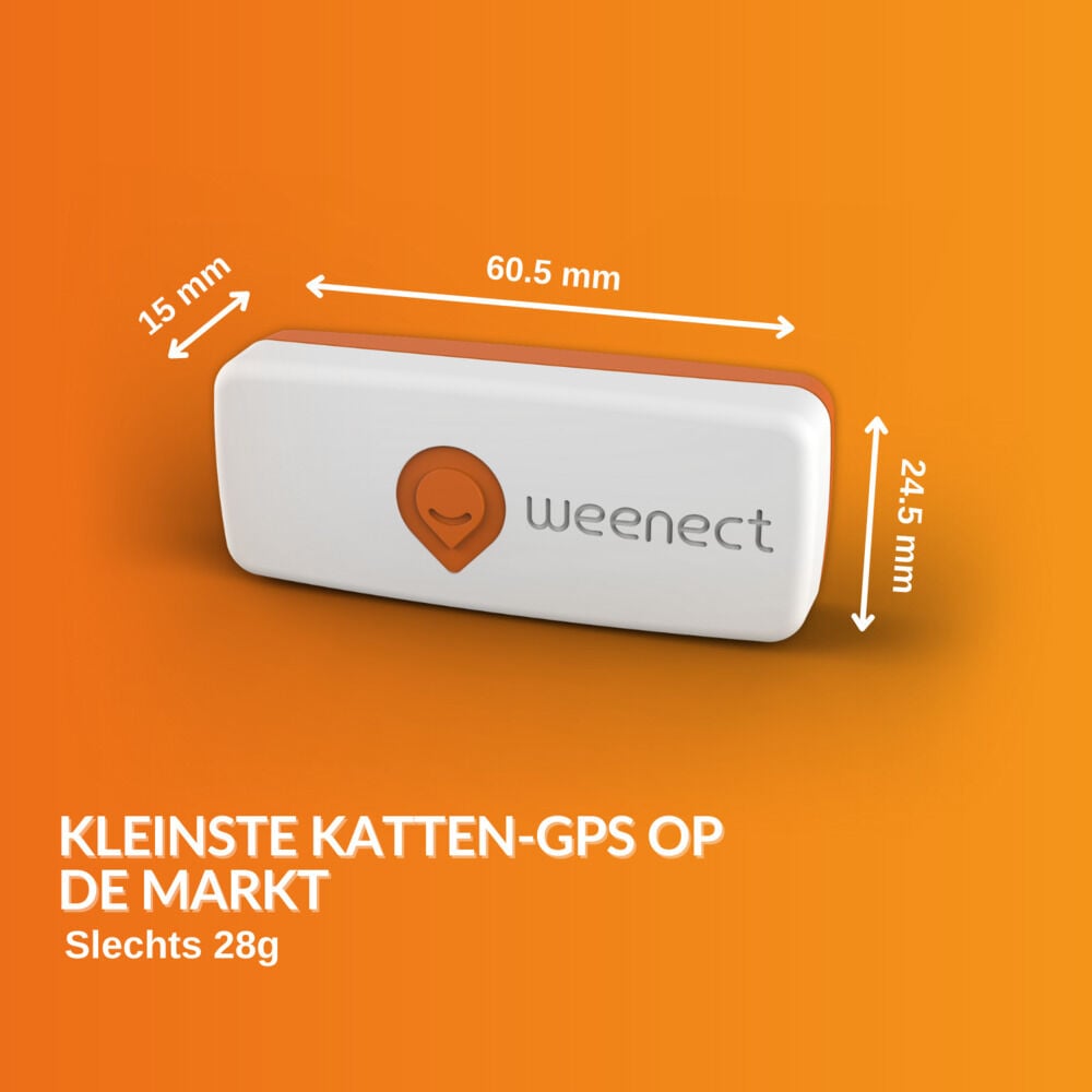 Weenect XS - GPS Tracker Kat - Wit/Oranje