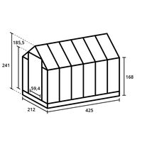 Royal Well Mary IV - Tuinkas - Zwart - 241x212x425 cm - Veiligheidsglas
