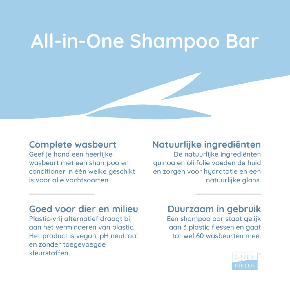 Greenfields All-In-One  - Hondenshampoo Bar - 70 Gram - Transparant