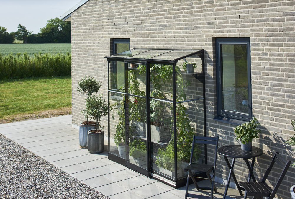 Halls Greenhouses QUBE LT 26 - Muurkas - Zwart - Veiligheidsglas