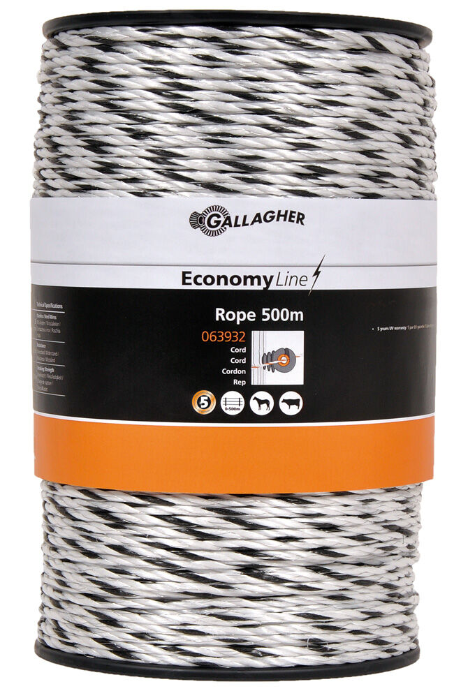 Gallagher EconomyLine - Cord - 31.7 cm - 500 Meter - Wit - 22 cm - 50000 cm