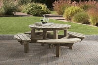 Talen Rond  - Picknicktafel - Bruin - 1x1x76 cm