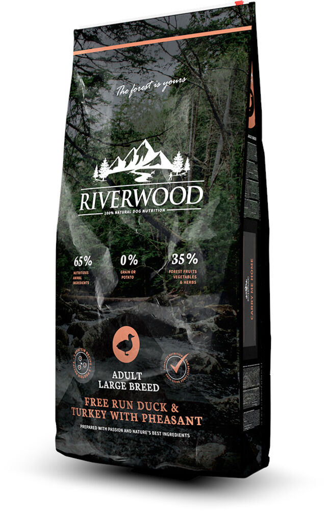 Riverwood Adult Large Breed - Hondenvoer - 12 Kilogram - eend, kalkoen Riverwood Adult Large Breed - Hondenvoer - 12 Kilogram - eend, kalkoen
