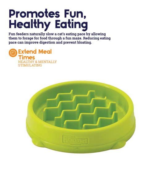 Petstages Kitty Slow Feeder - Anti Schrokbak - Groen