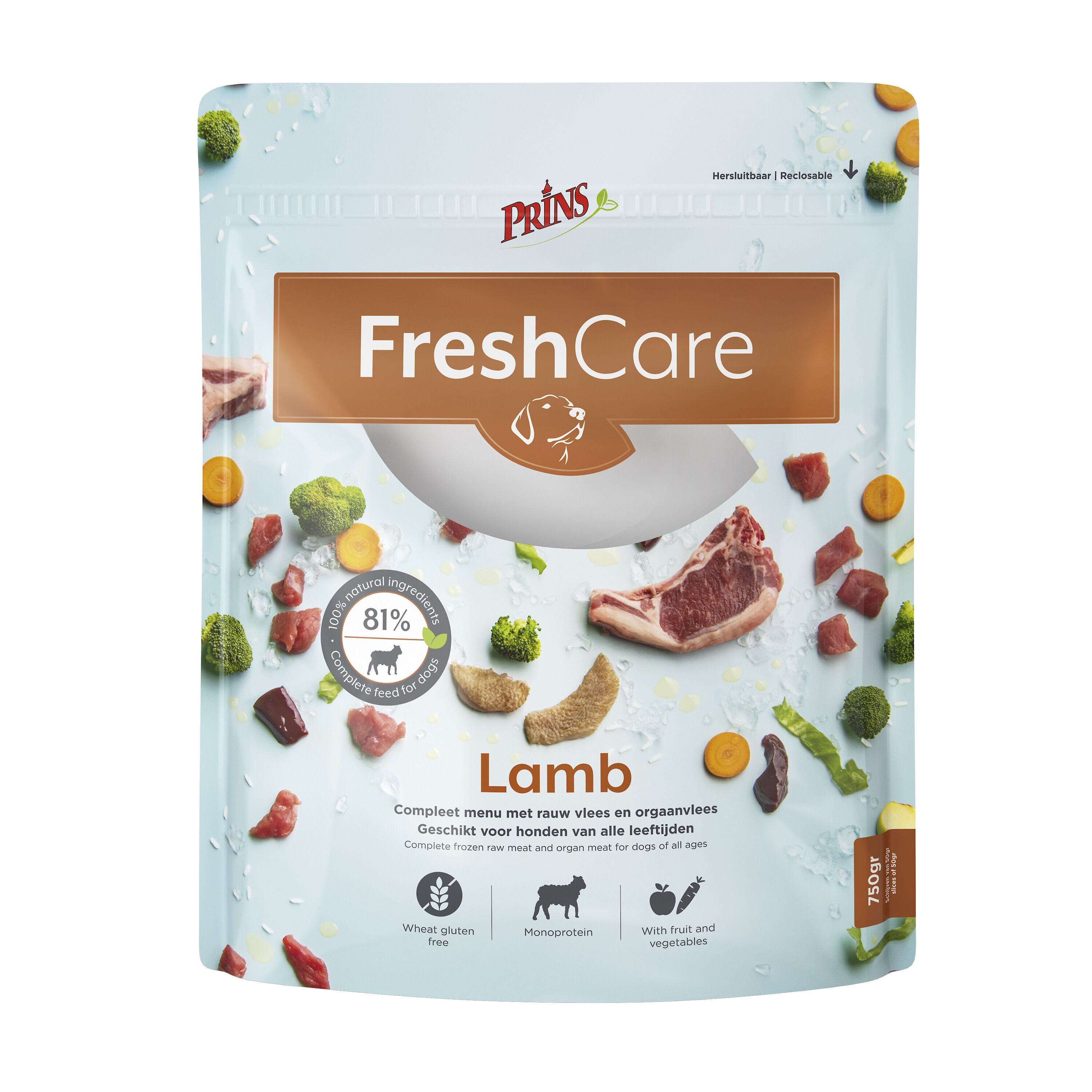 Prins FreshCare - Hondenvoer - 0.75 Kilogram - groente, lam Prins FreshCare - Hondenvoer - 0.75 Kilogram - groente, lam