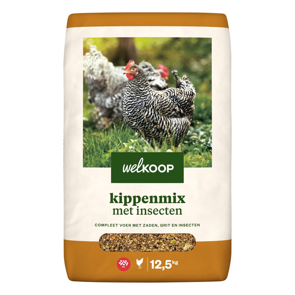 Welkoop Kippenmix met insecten - Kippenvoer - 12.5 Kilogram Welkoop Kippenmix met insecten - Kippenvoer - 12.5 Kilogram
