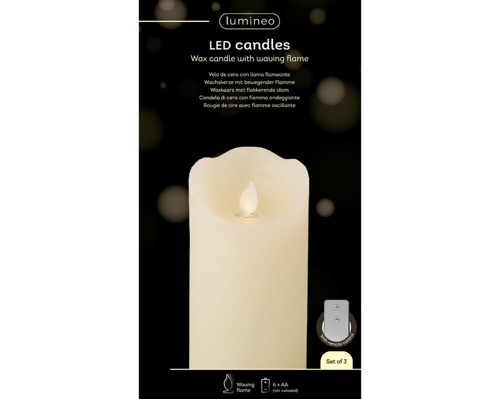 Lumineo LED Kaarsen - Kerstverlichting - 16 cm - Creme/warm wit
