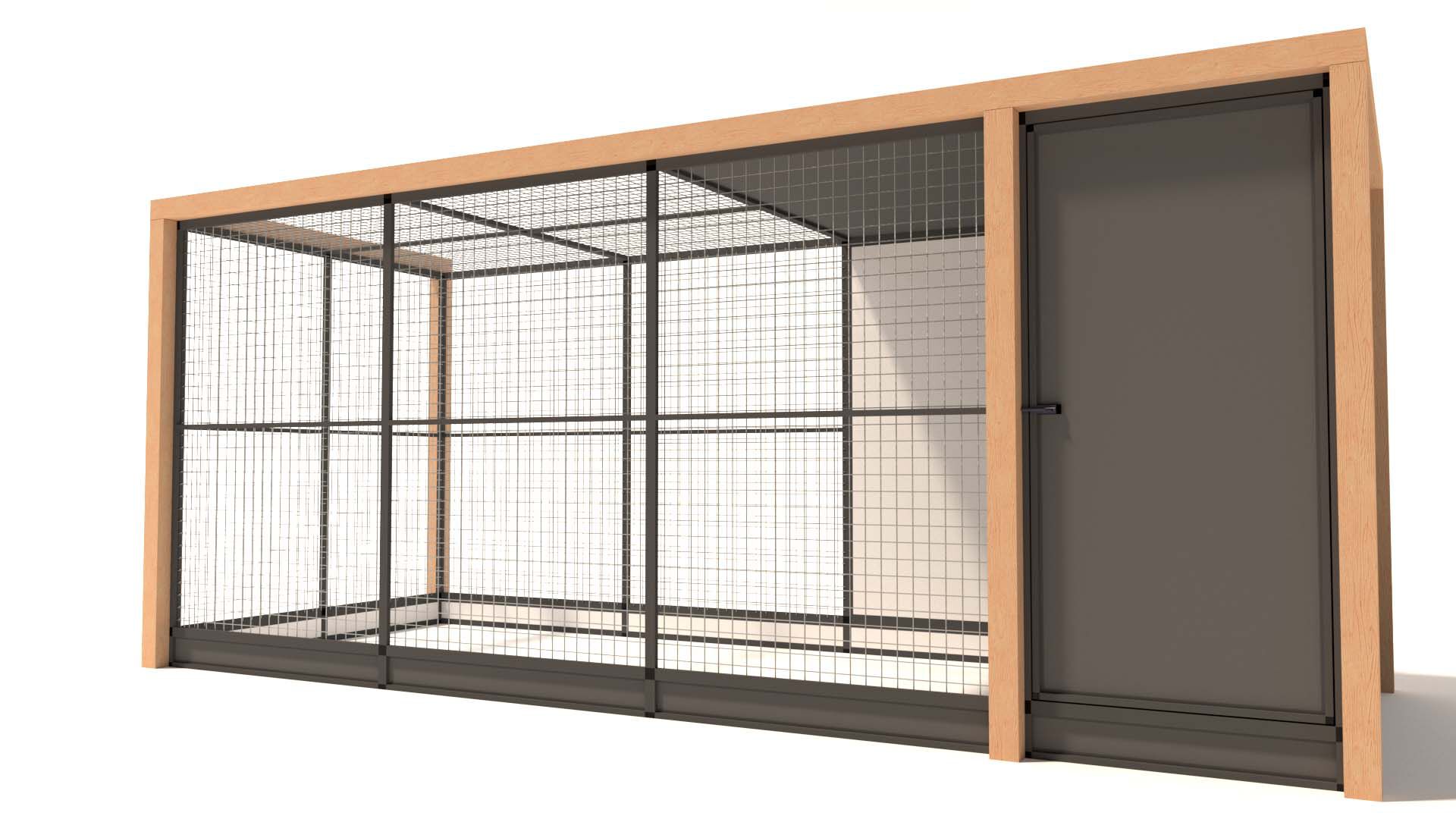 Glorenza Alfred - Kattenren met sluis - Antraciet - 202x190x475 cm Glorenza Alfred - Kattenren met sluis - Antraciet - 202x190x475 cm