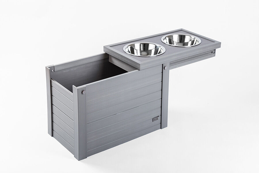 New Age Pet® Piedmont Dinerset - Voer & Drinkbak - Grijs - Extra large