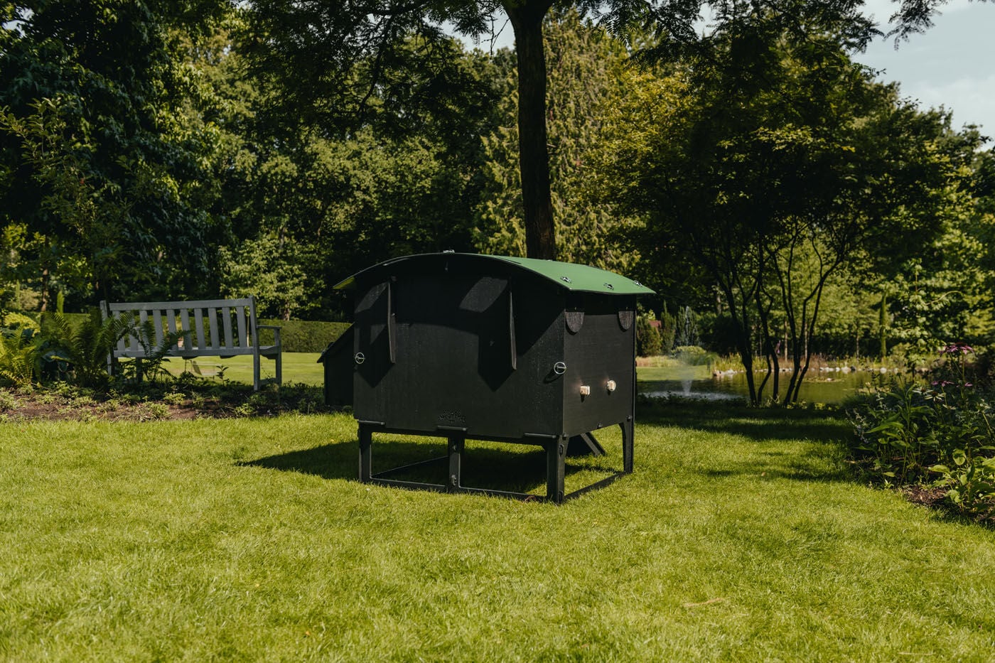 Nestera Lodge - Kippenhok - tot 8 kippen - Zwart/Groen - Rechts - L