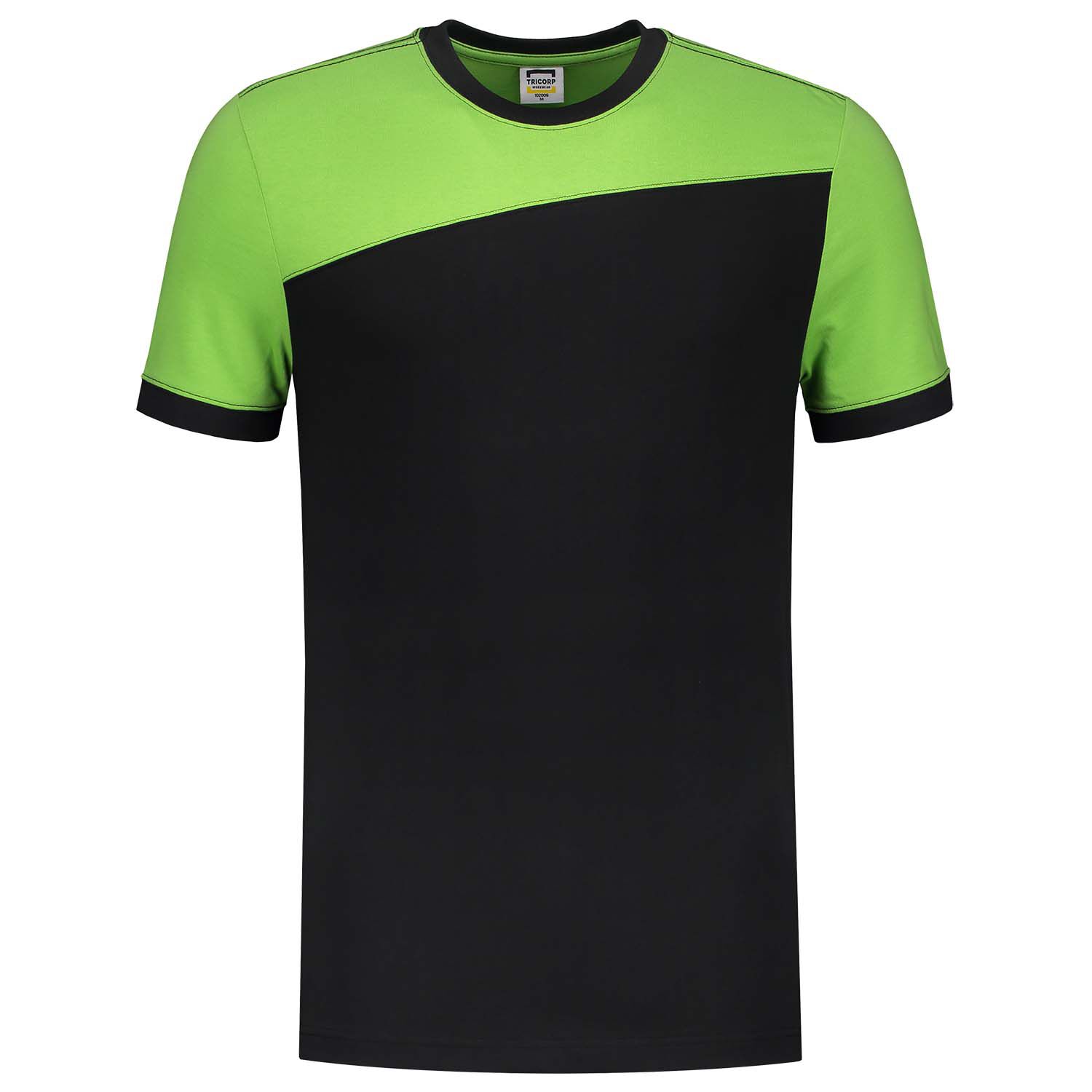 Tricorp Bicolor 102006 - T-shirt - Zwart/Lichtgroen - 3XL Tricorp Bicolor 102006 - T-shirt - Zwart/Lichtgroen - 3XL