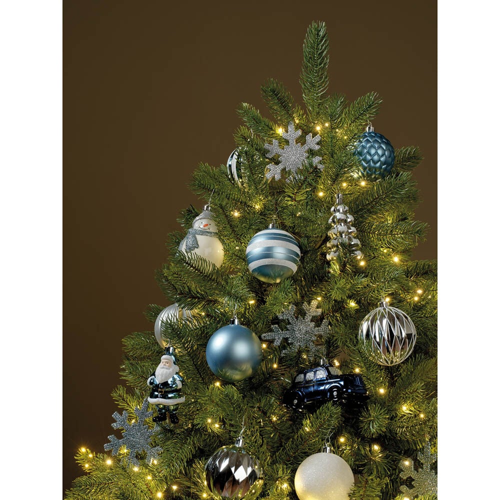 Decoris - Kerstballen mix - Zilver blauw