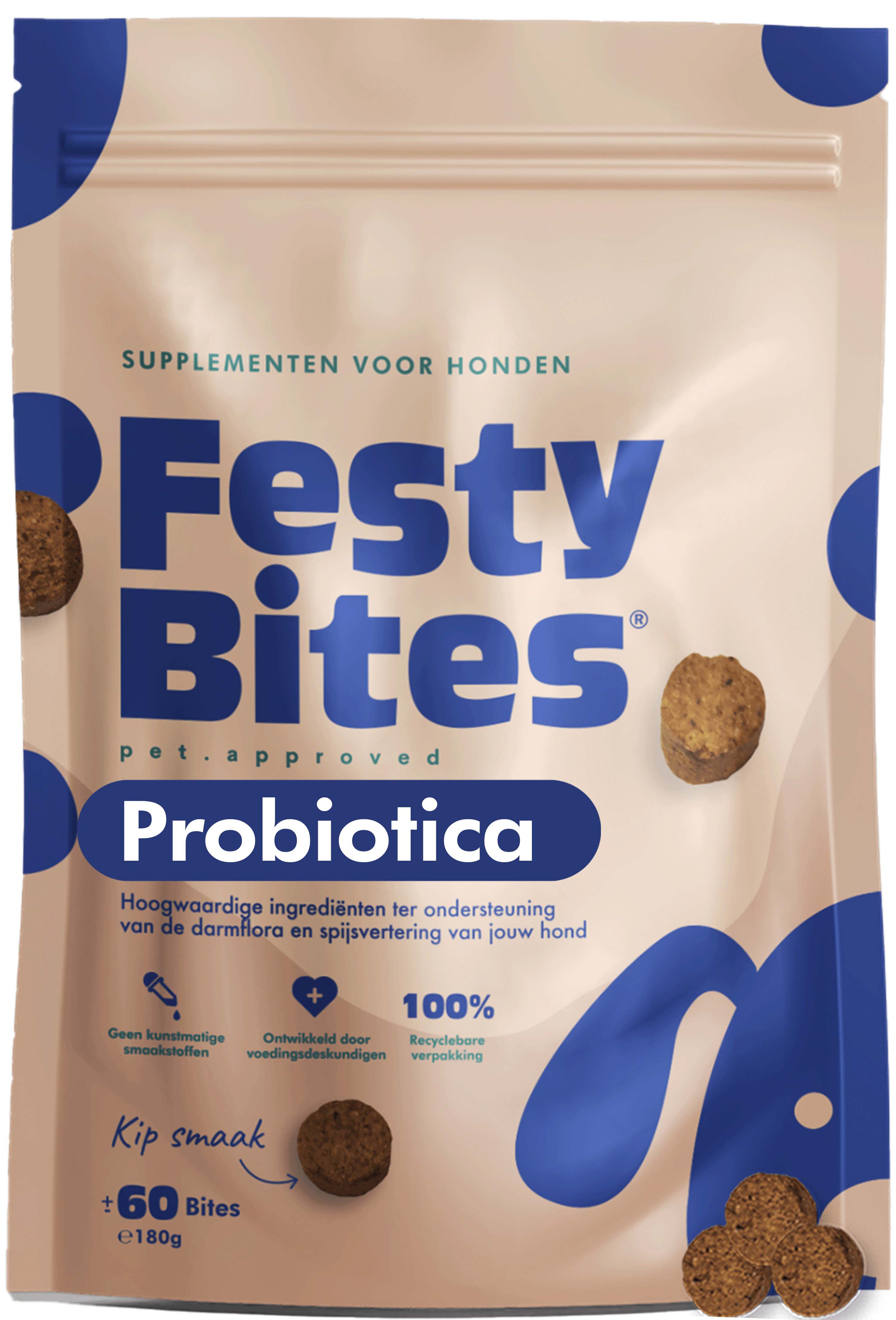 FestyBites - Probiotica met Kip - Spijsvertering en darmflora Hond - 180 Gram - Kip FestyBites - Probiotica met Kip - Spijsvertering en darmflora Hond - 180 Gram - Kip