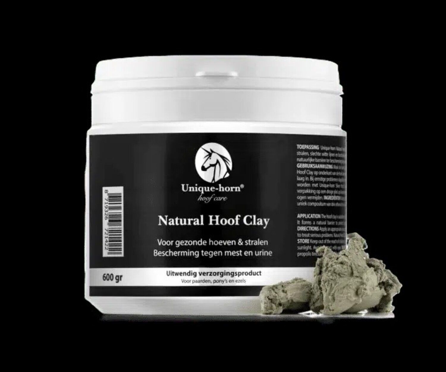 Unique-horn Natural Hoof Clay - Hoevensupplement Unique-horn Natural Hoof Clay - Hoevensupplement