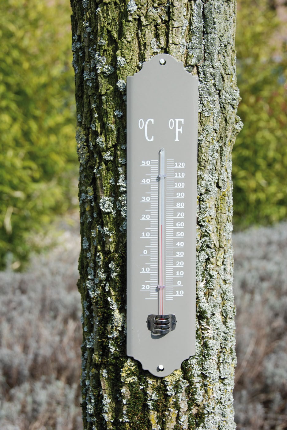 Thermometer metaal - groen/grijs/wit