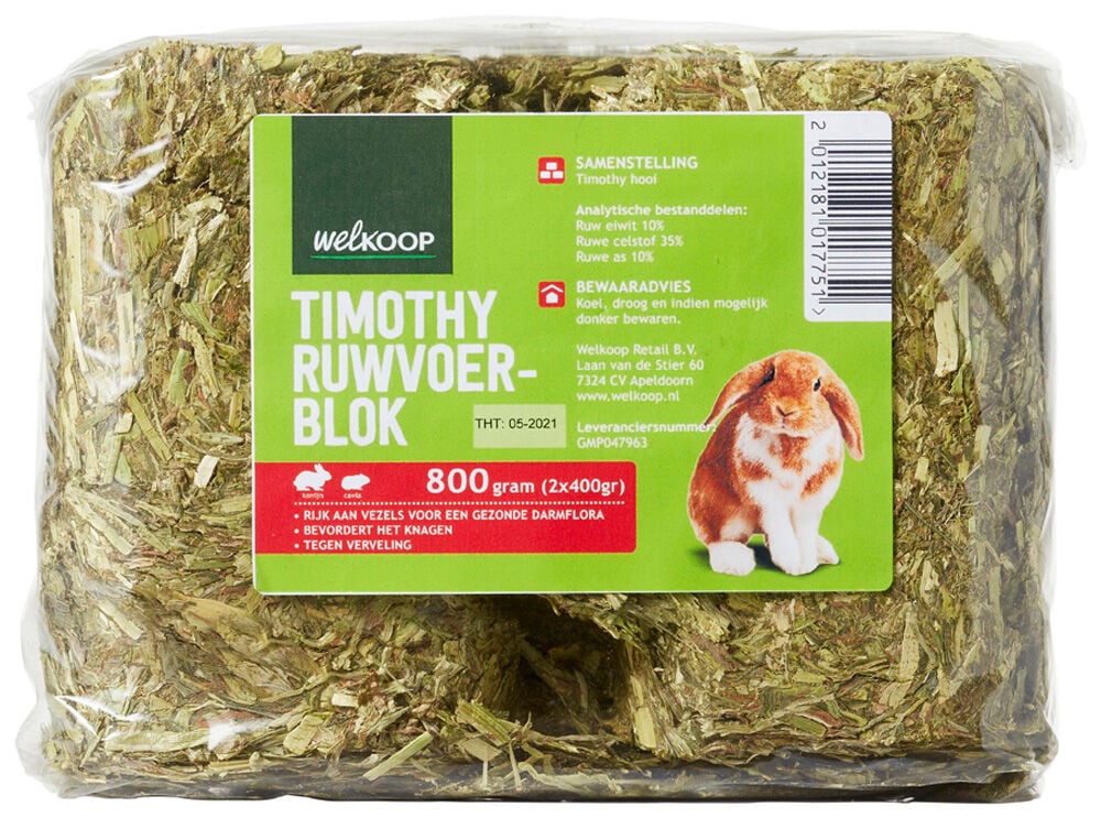 Welkoop Timothy blok - Knaagdiervoer