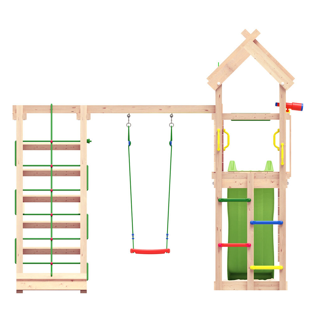 Jungle Gym Vinstra Grenen - Speeltoestel - Licht groen - Grenenhout