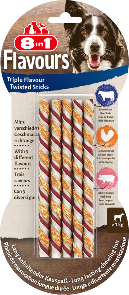 8in1 Tripple Flavour Twisted Sticks - Hondensnack