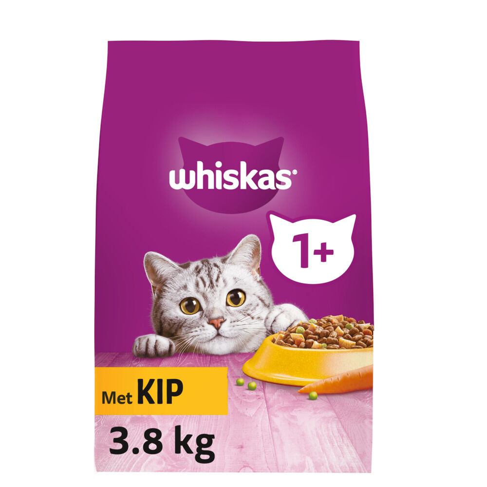 Whiskas 1+ Adult Droge Brokjes - Kattenvoer - 3800 Gram - kip