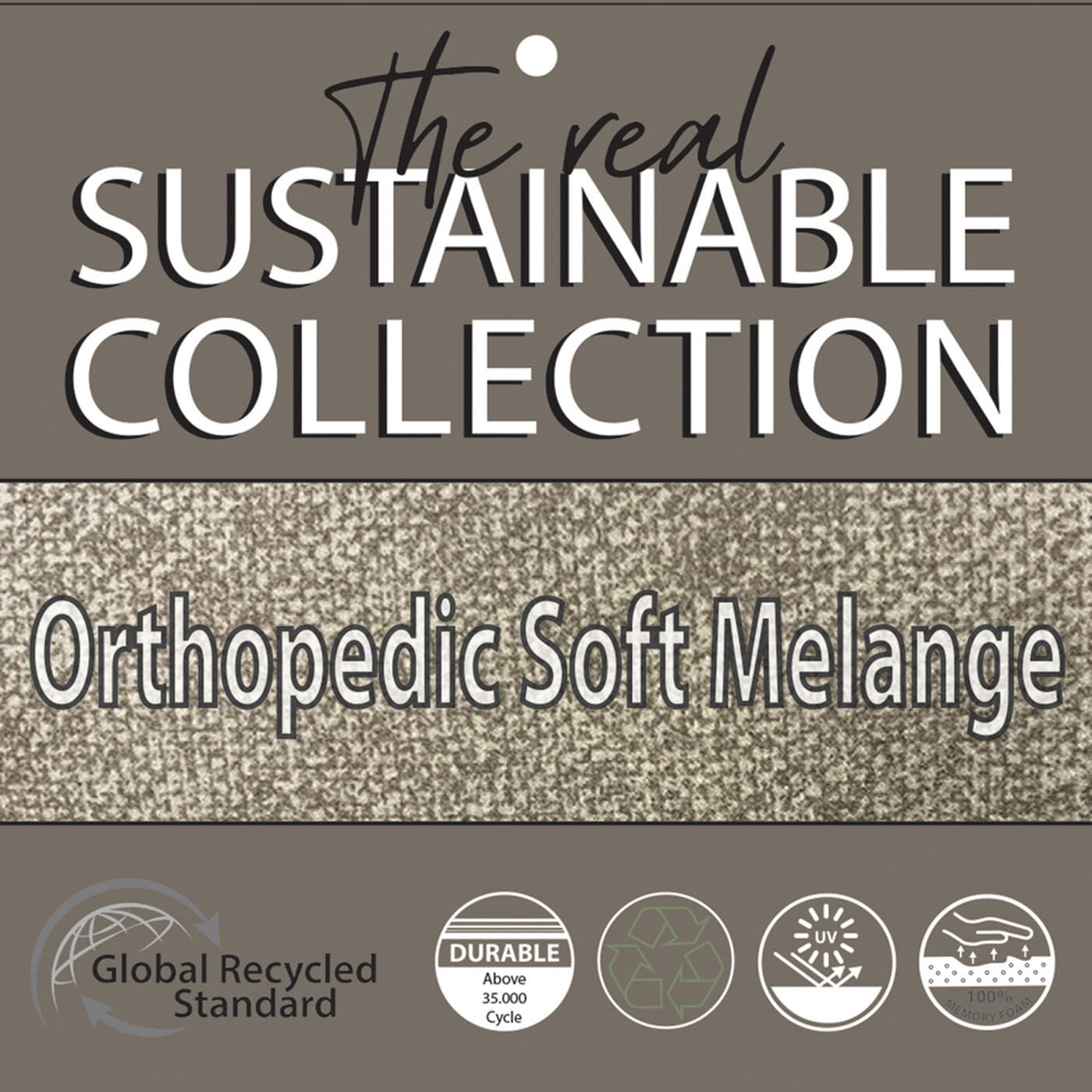 Happy-House Soft Melange Orthopedisch - Hondenmand - Beige/Grijs - 20x55x45 cm - Klein