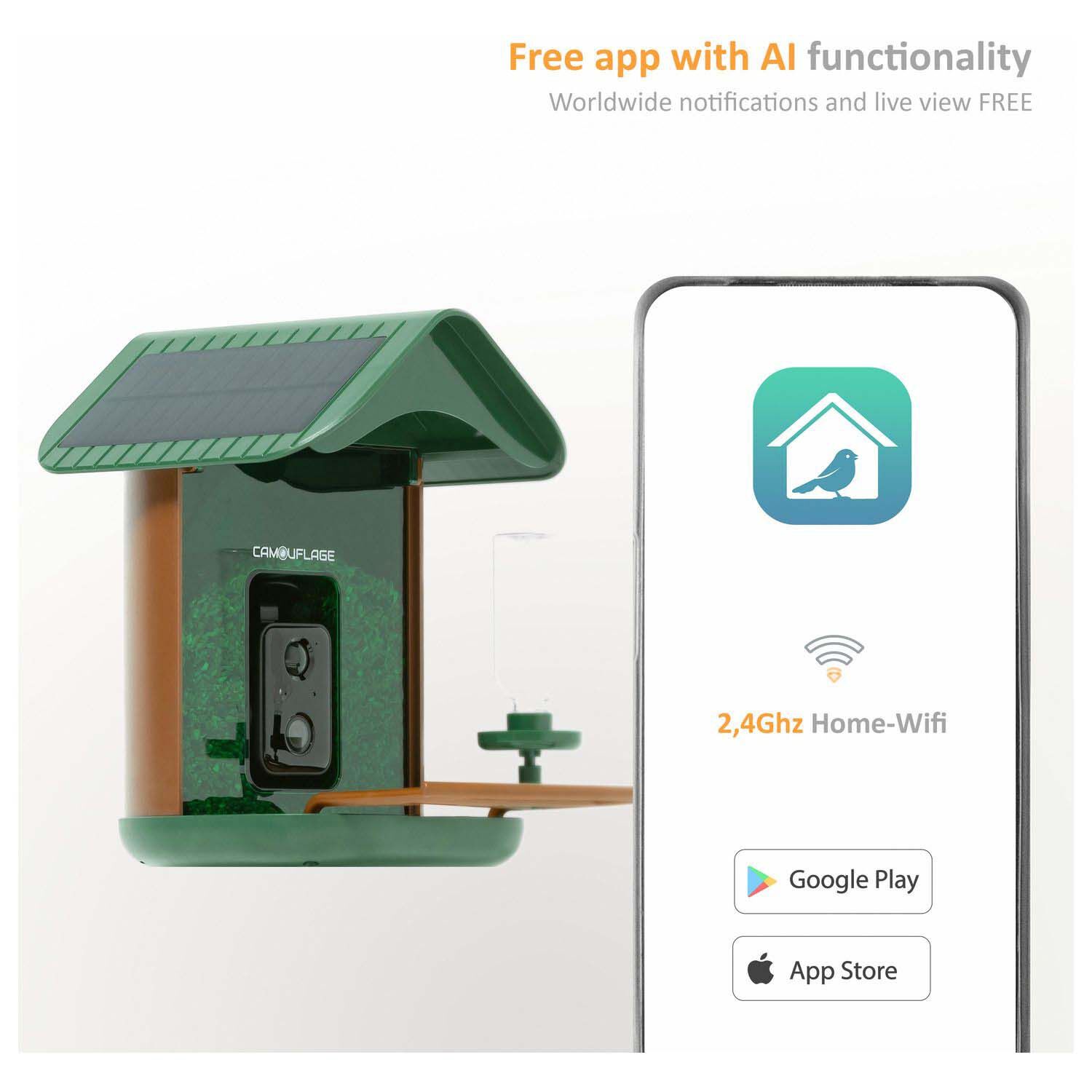 Camouflage Ez Birdfeed - Voederhuis met camera