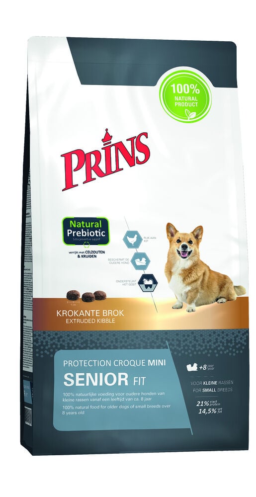 Prins Protection Croque Mini Senior Fit - Hondenvoer - 2 Kilogram - kip Prins Protection Croque Mini Senior Fit - Hondenvoer - 2 Kilogram - kip