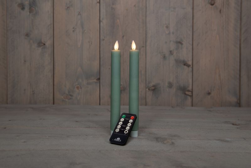 Anna's Collection - LED Dinerkaars - Met afstandsbediening - 26.5 cm - Jade groen
