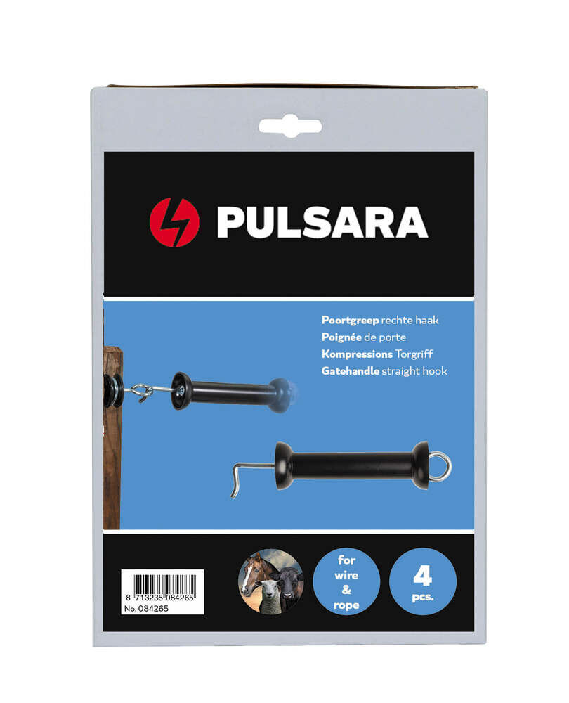 Pulsara - Poortgreep - Met veer - Rechte haak
