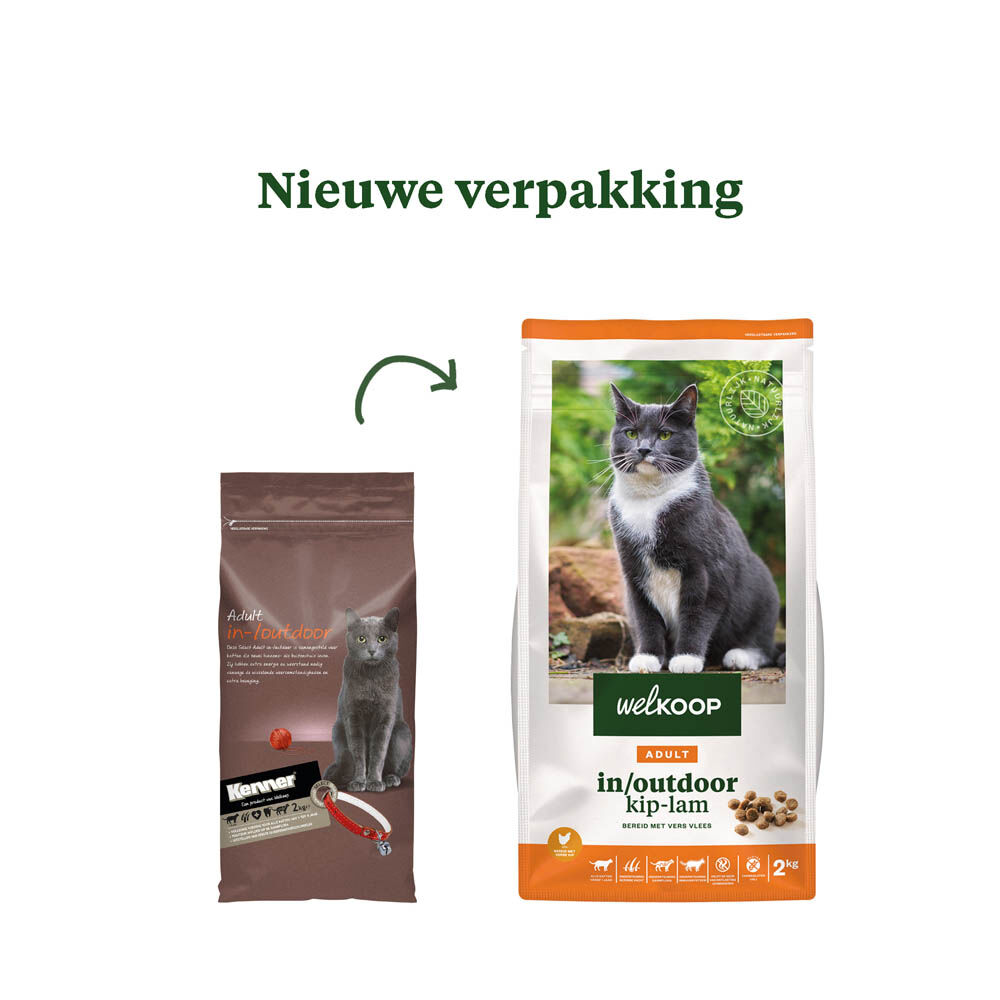 Welkoop Adult in/outdoor - Kattenvoer - 2 Kilogram - lam, kip Welkoop Adult in/outdoor - Kattenvoer - 2 Kilogram - lam, kip