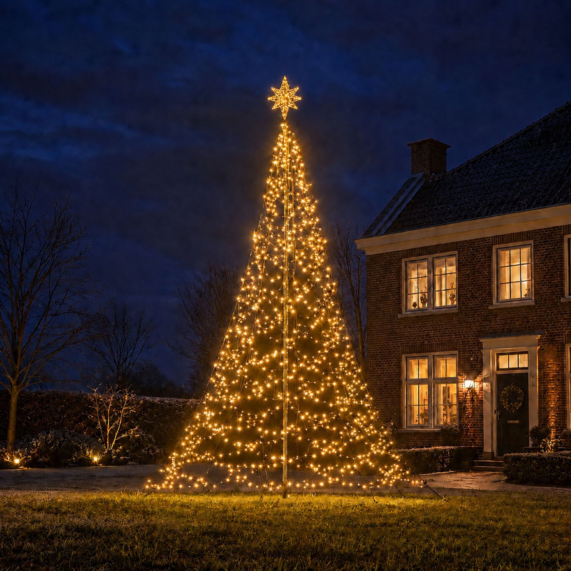 Fairybell Ster - Kerstboom Piek - 12 mm - 32 - Warm wit - 50 cm
