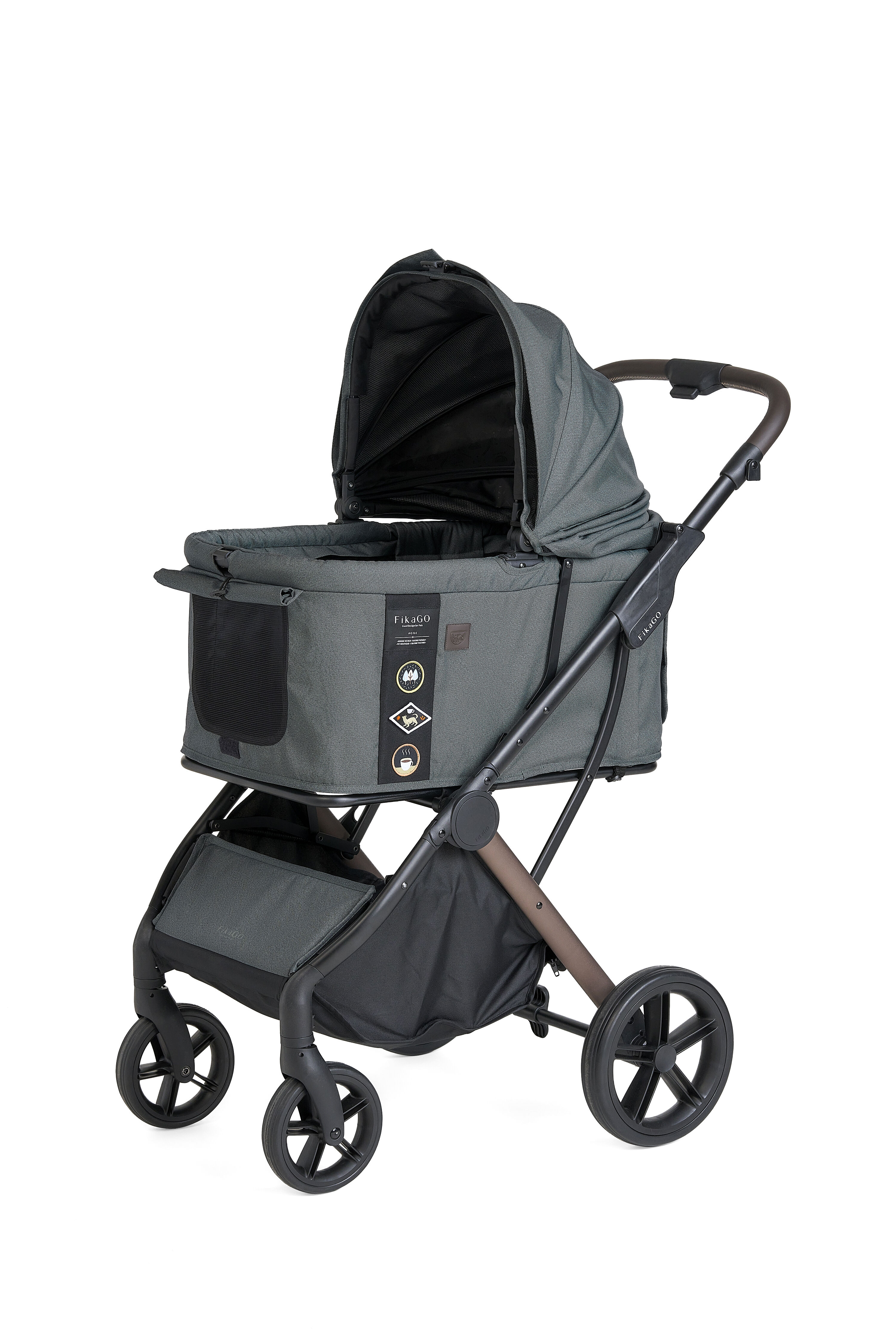 Fikago Agile 2 - tot 30 kg - Hondenbuggy - Vintage Groen - 110x97x59 cm