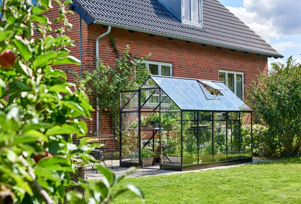 Halls Qube 610 - Tuinkas - zwart - 219x198x321 cm - Veiligheidsglas