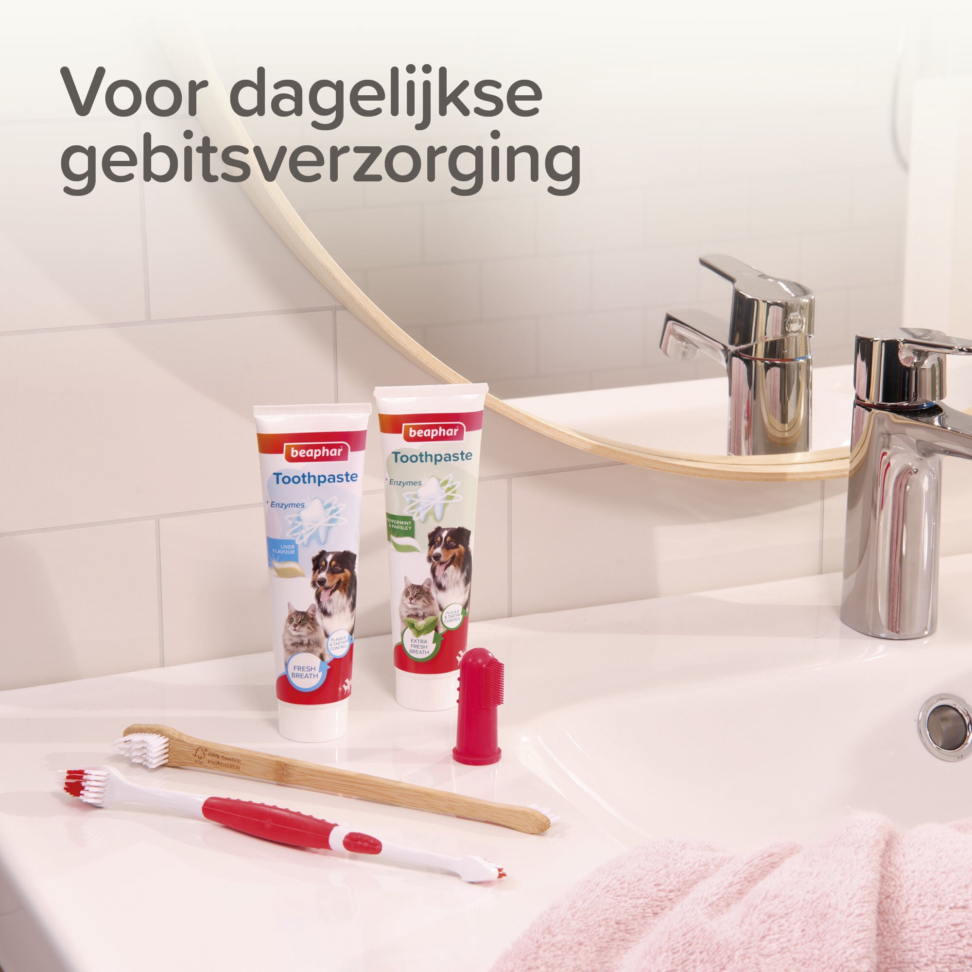Beaphar Vingertandenborstel - Hond en Kat - 2 Stuks - Wit