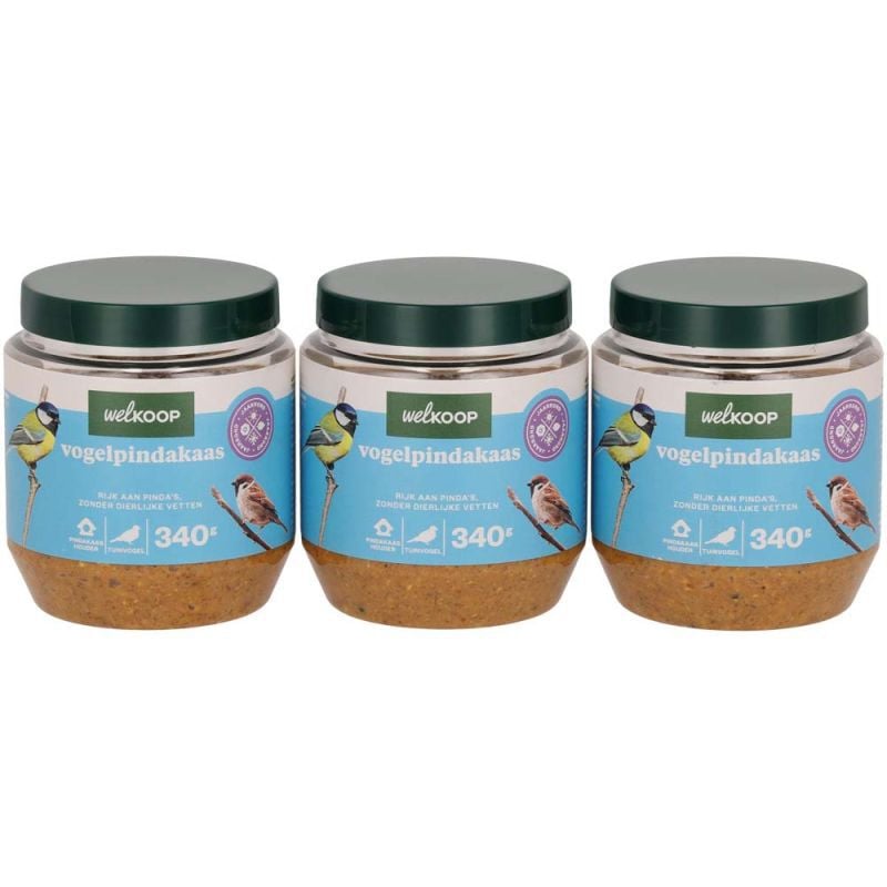 Welkoop - Vogelpindakaas - Tuinvogelvoer - 3 Stuks - Original Welkoop - Vogelpindakaas - Tuinvogelvoer - 3 Stuks - Original