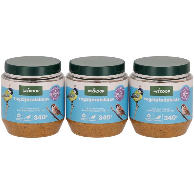 Welkoop - Vogelpindakaas - Tuinvogelvoer - 3 Stuks - Original