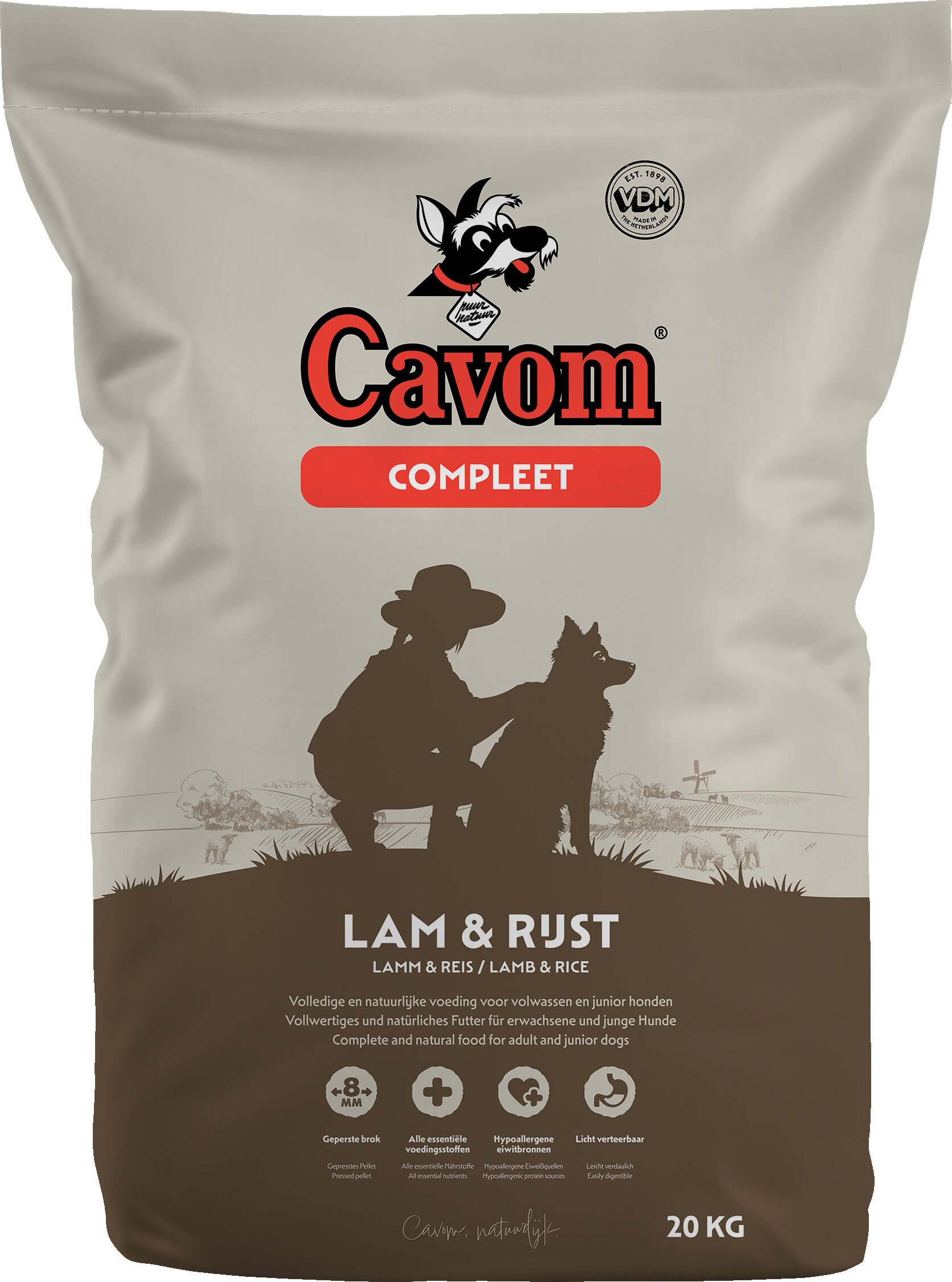 Cavom Compleet - Hondenvoer - 20 Kilogram - Lam & rijst Cavom Compleet - Hondenvoer - 20 Kilogram - Lam & rijst